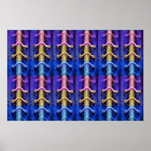 Affiche Conception abstraite multicolore industrielle