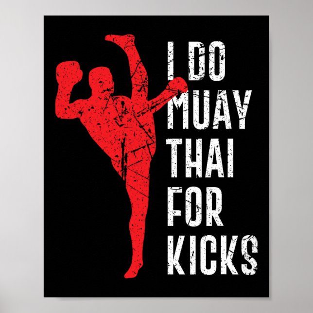 Affiche Conception amusante de boxe thaïlandaise Muay Thai (Devant)