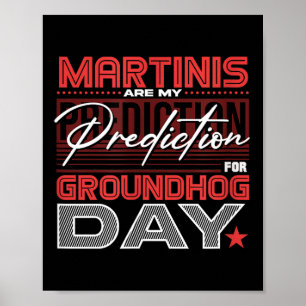 Affiche Conception amusante de martini pour la journée de