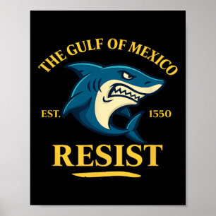 Affiche Conception anti Trump océan résistance requin golf