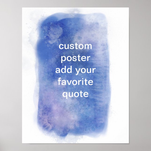 Affiche conception aquarelle bleue et blanche ajouter du t (Devant)