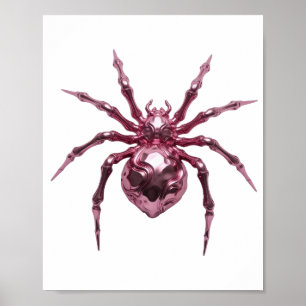Affiche Conception araignée métallique rose artistique