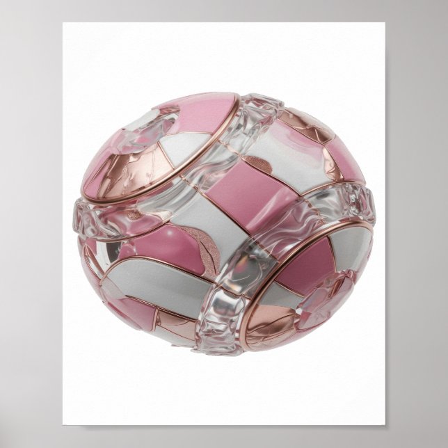 Affiche Conception ART ABSTRAIT Argent Bold (Devant)