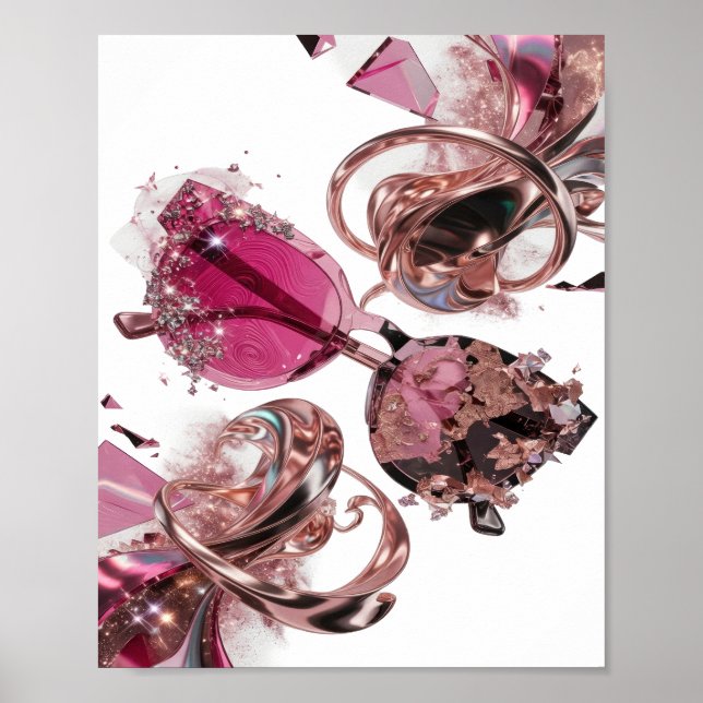 Affiche Conception ART ABSTRAIT Argent GRAS v3 (Devant)