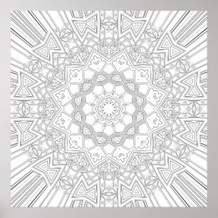 Affiche Conception artistique complexe de mandala en explo
