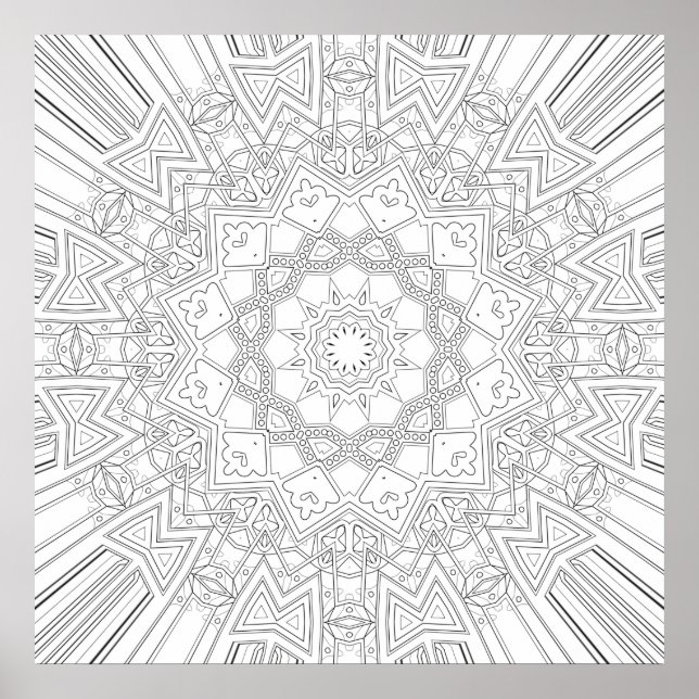 Affiche Conception artistique complexe de mandala en explo (Devant)