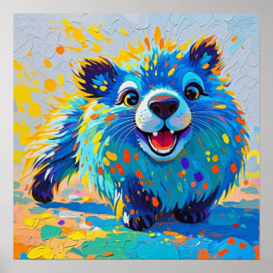 Affiche Conception artistique d'animal abstrait coloré d'o
