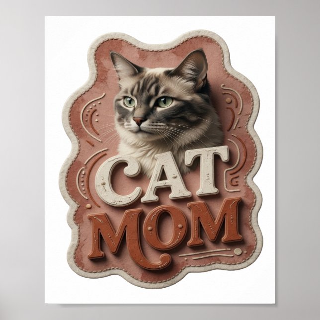 Affiche Conception artistique de CAT MOM orange (Devant)