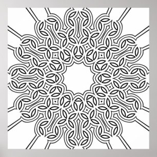Affiche Conception artistique de motif de mandala à boucle