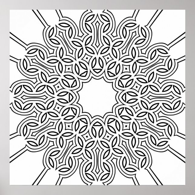 Affiche Conception artistique de motif de mandala à boucle (Devant)