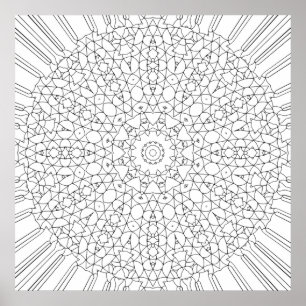 Affiche Conception artistique de motif de mandala en treil