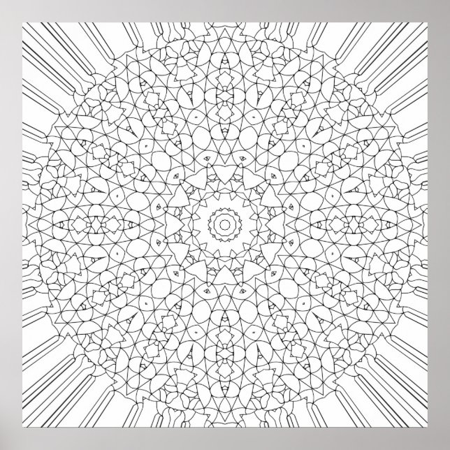 Affiche Conception artistique de motif de mandala en treil (Devant)