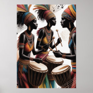 Affiche Conception Artistique de Musique de Batterie Rythm