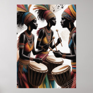 Affiche Conception Artistique de Musique de Batterie Rythm