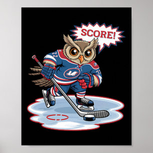 Affiche Conception artistique de sport amusant de hibou de