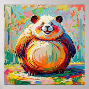 Affiche Conception artistique d'un ours panda géant abstra