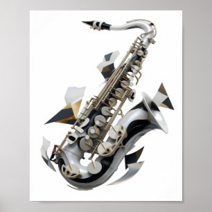 Affiche Conception artistique en argent ART ABSTRAIT