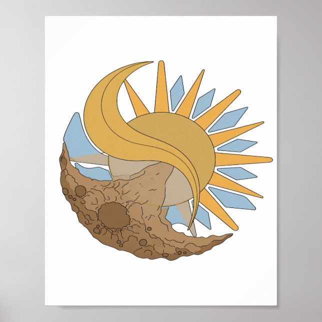 Affiche Conception audacieuse argentée SOLEIL ET LUNE (Devant)