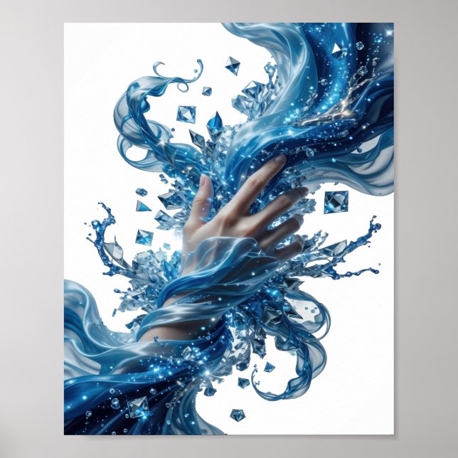Affiche Conception audacieuse argentée WATER'S WIZARDRY (Devant)