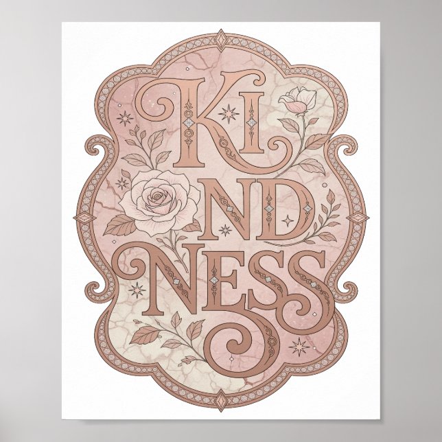 Affiche Conception audacieuse de GENTILLesse rose propre (Devant)