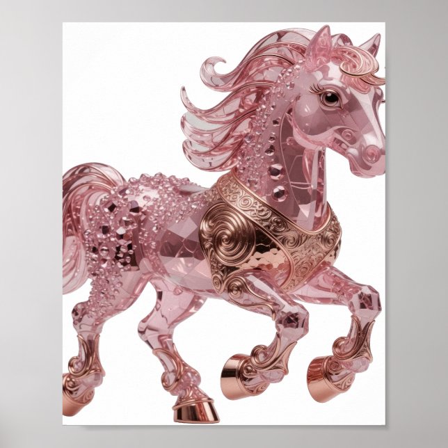 Affiche Conception audacieuse de licorne rose argentée mod (Devant)
