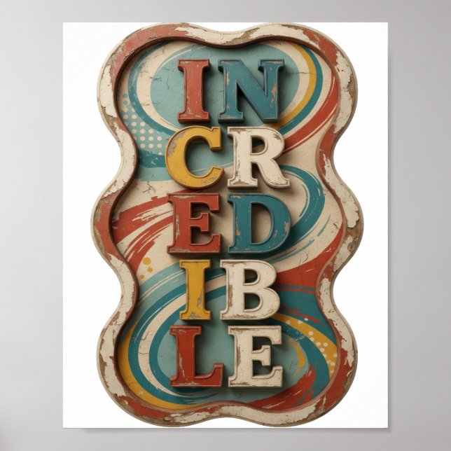 Affiche Conception audacieuse INCROYABLE jaune croquant (Devant)