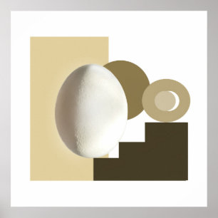 Affiche Conception Bauhaus moderne d'œuf blanc