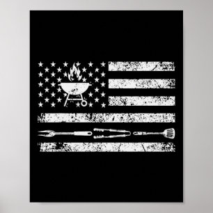 Affiche Conception BBQ drôle de viande fumée1