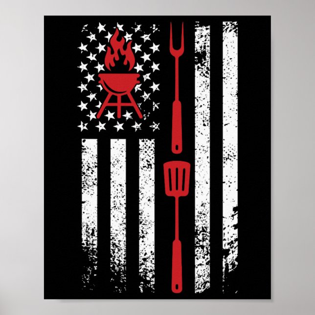 Affiche Conception BBQ drôle Fumage de viande  (Devant)