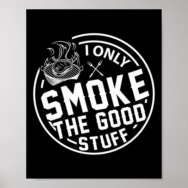 Affiche Conception BBQ pour hommes qui grillent seulement  (Devant)