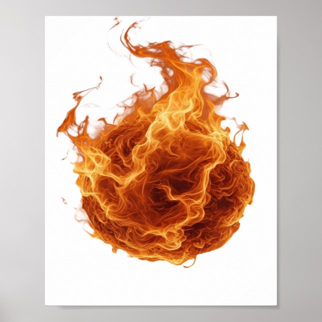 Affiche Conception Boule de feu grise propre (Devant)