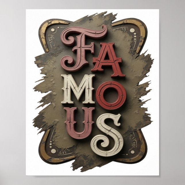 Affiche Conception célèbre FAMOUS argent frais (Devant)