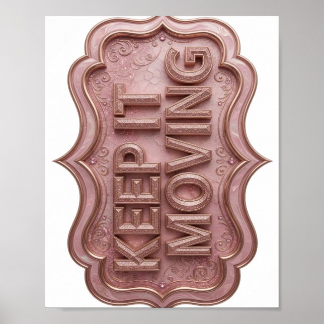Affiche Conception Classique Or KEEPING MOVING (Devant)