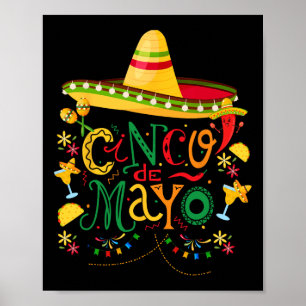 Affiche Conception colorée amusante Cinco De Mayo