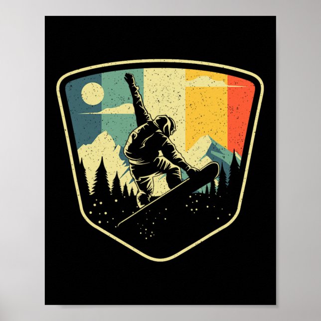 Affiche Conception cool Snowboard Pour Hommes Femmes Vinta (Devant)