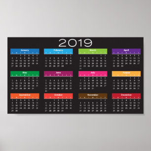 Affiche Conception d'affiche de calendrier 2019