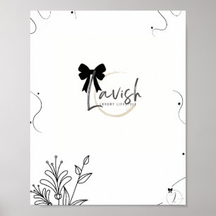 Affiche Conception d'affiche murale florale à nœud papillo