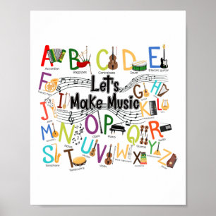 Affiche Conception d'alphabet mignon pour enseignant de mu
