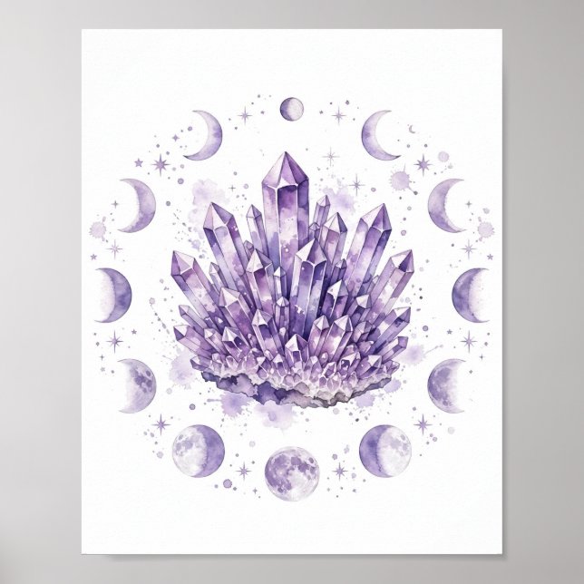 Affiche Conception d'amas de cristal d'améthyste et de pha (Devant)