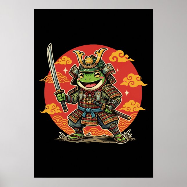 Affiche Conception d'animal de guerrier de samouraï de gre (Devant)