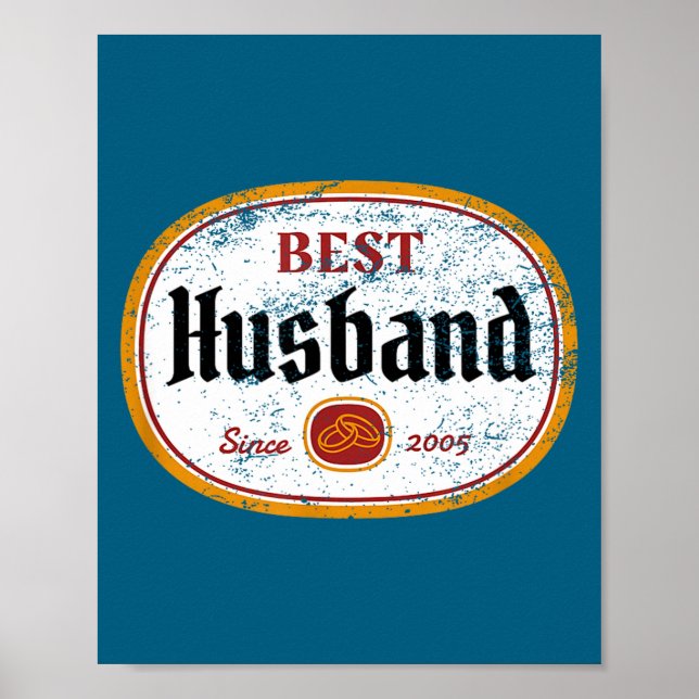 Affiche Conception d'anniversaire de mariage d'homme depui (Devant)