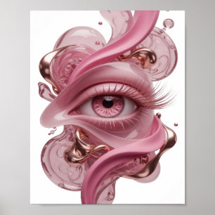 Affiche Conception d'ART ABSTRAIT argent tendance