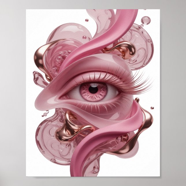 Affiche Conception d'ART ABSTRAIT argent tendance (Devant)
