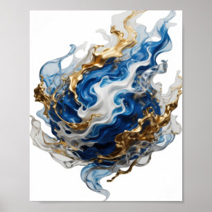 Affiche Conception d'art abstrait argenté classique