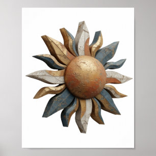 Affiche Conception d'art abstrait argenté Cool v2