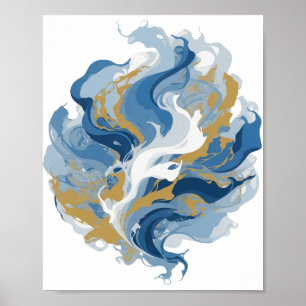 Affiche Conception d'art abstrait argenté frais v3