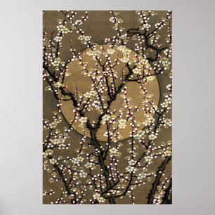 Affiche Conception d'art de fleur de cerisier de pleine lu