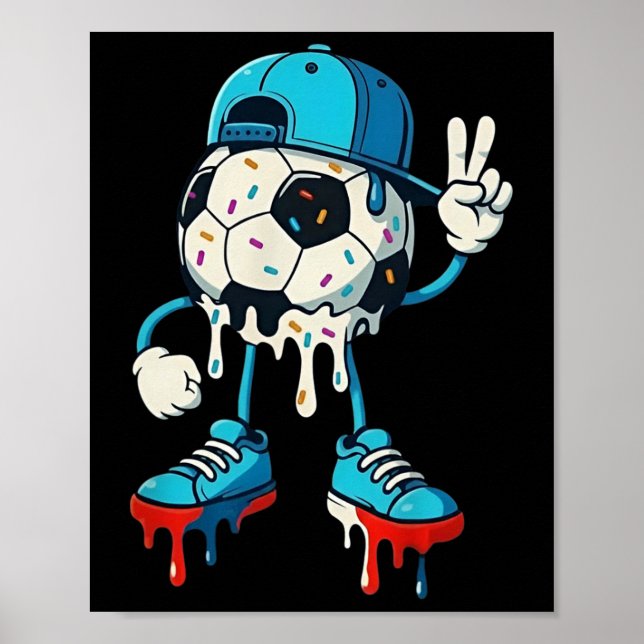 Affiche Conception d'art de rue cool main de paix Ll footb (Devant)