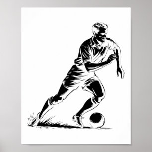 Affiche Conception d'art pixel de balle de football en mou
