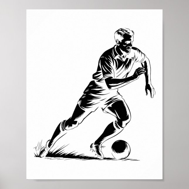 Affiche Conception d'art pixel de balle de football en mou (Devant)